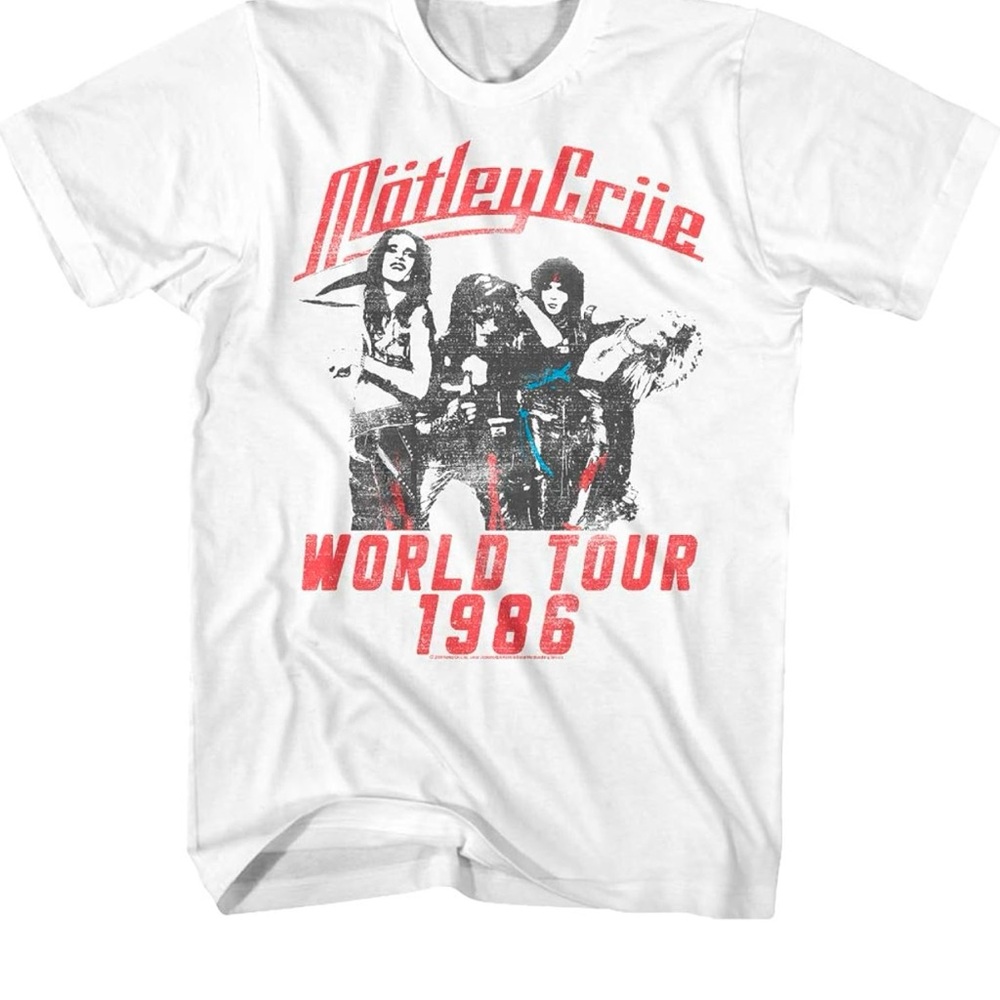 White Mötley Crüe World Tour 1986 T-Shirt